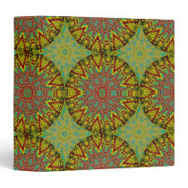 Yellow Fractal Pattern Vinyl Binders