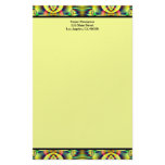 yellow fractal custom stationery