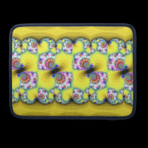 Yellow fractals macbook sleeves