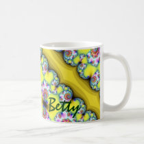 Yellow fractals mugs