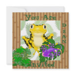 YELLOW FROG WITH LIZARD CUTE Kids Invitation