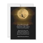 Yellow Full Moon and Witch Halloween Party Personalized Invitations