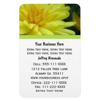 Yellow Garden Mum: Business Card: Premium Magnet premiumfleximagnet