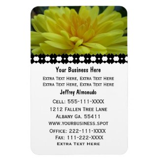 Yellow Garden Mum: Business Card: Premium Magnet premiumfleximagnet