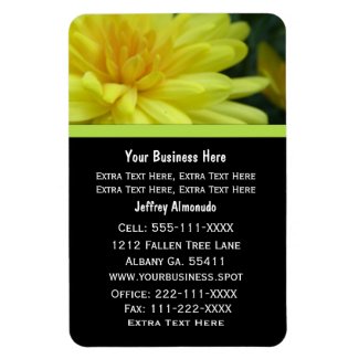 Yellow Garden Mum: Business Card: Premium Magnet premiumfleximagnet