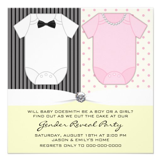 Yellow Gender Reveal Party Invitations