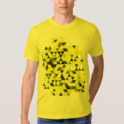 Yellow Geometric Triangles Pattern T-Shirt