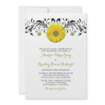 Yellow Gerber Daisy Floral Wedding Invitation