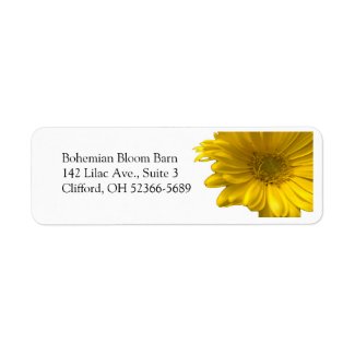 Yellow Gerbera Daisy Address Label label