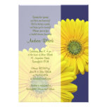 Yellow Gerbera Daisy Navy Bridal Shower Invitation