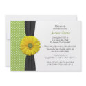 Yellow Gerbera Daisy Polka Dot Bridal Shower invitations