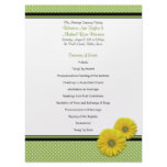 Yellow Gerbera Daisy Polka Dot Wedding Program Invitations