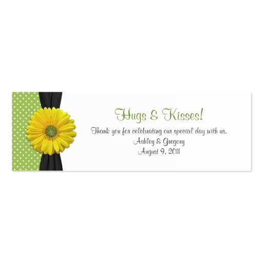 Yellow Gerbera Daisy Special Occasion Favor Tags Business Card Templates (front side)