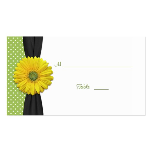 Yellow Gerbera Daisy Special Occasion Place Card Business Card (front side)