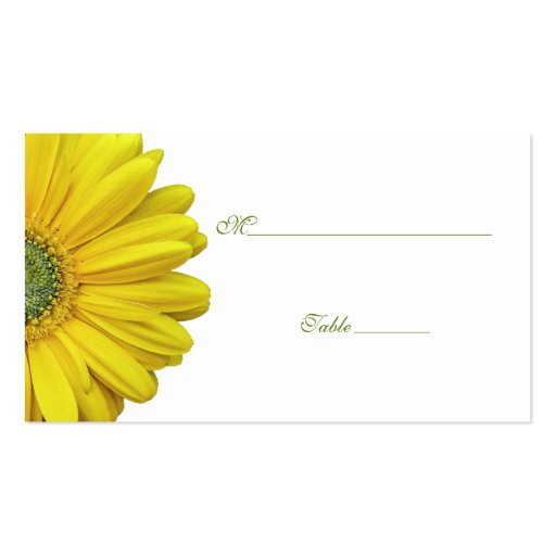 Yellow Gerbera Daisy Special Occasion Place Card Business Cards (front side)