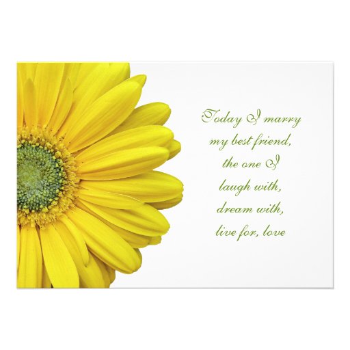 Yellow Gerbera Daisy Wedding Invitation