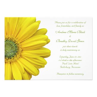 Yellow Gerbera Daisy Wedding Invitation
