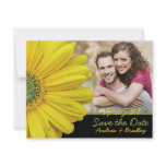 Yellow Gerbera Photo Save the Date Card invitations