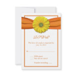 Yellow Gerbera with Orange Ribbon Reply Card 2 Personalized Invite