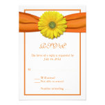 Yellow Gerbera with Orange Ribbon Reply Card 2 Personalized Invite