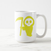 Yellow Ghostface with Scythe Mug mugs