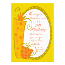 Yellow Gifts Birthday Party Invitation invitations
