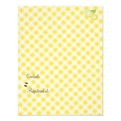 Yellow Gingham Baby Buggy Custom Invite