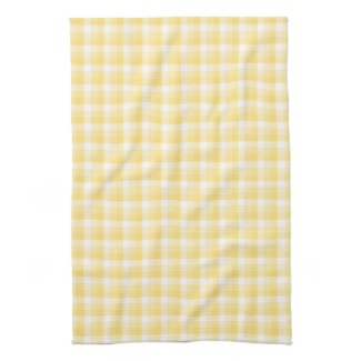 Yellow Gingham Check Pattern. Kitchen Towels
