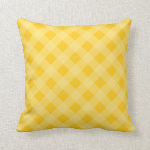 Yellow Gingham Pillow Zazzle