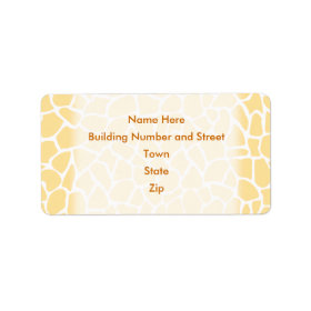 Yellow Giraffe Pattern Animal Print Design. Labels