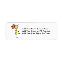 Yellow Girl Basketball Player T-shirts and Gifts Custom Return Address Labels