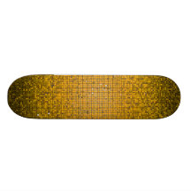 Yellow Glitter Sequin Disco Glitz Comp Skateboard