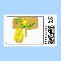 Yellow Go Solar Sun stamps