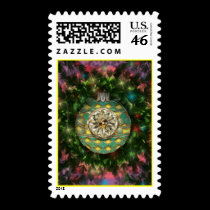 Yellow Gold Green Stamp