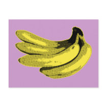 Yellow Graphic Banana Postcard