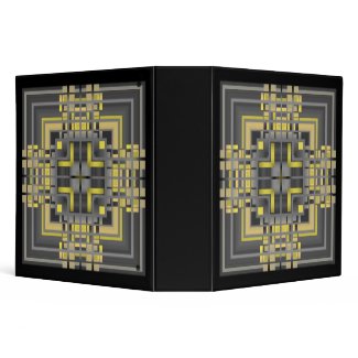 Yellow Gray and Black Geometric Binder binder