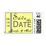 YELLOW & GRAY Bride Groom Save Date Stamp