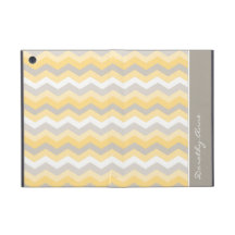Yellow/Gray Chevron Cases For iPad Mini