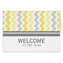 Yellow Gray Chevron Employee Welcome to the Team Cards
