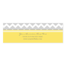 Yellow Gray Chevron Retro Business Cards