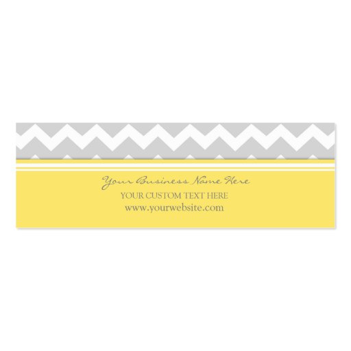 Yellow Gray Chevron Retro Business Cards (front side)