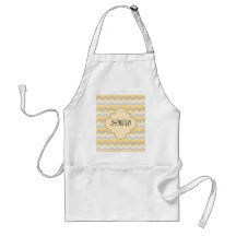 Yellow/Gray Chevron Zigzag Aprons