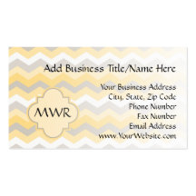 Yellow/Gray Chevron Zigzag Business Card Template