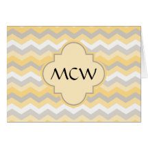 Yellow/Gray Chevron Zigzag Card
