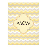 Yellow/Gray Chevron Zigzag invitations