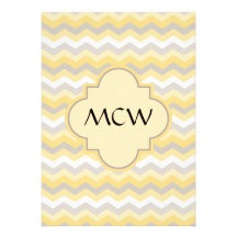 Yellow/Gray Chevron Zigzag Invite