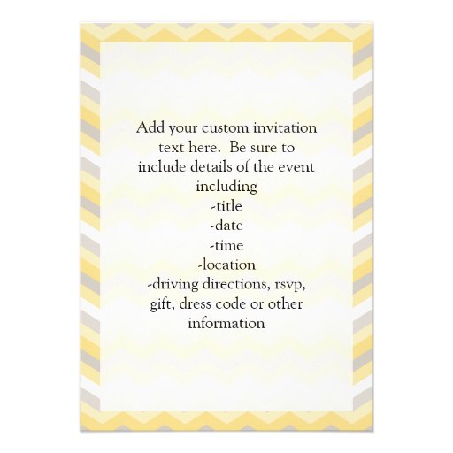 Yellow/Gray Chevron Zigzag Invite