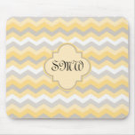 Yellow/Gray Chevron Zigzag Mouse Pads