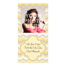 Yellow/Gray Chevron Zigzag Photo Cards