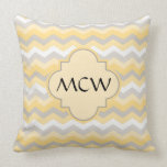 Yellow/Gray Chevron Zigzag Pillow